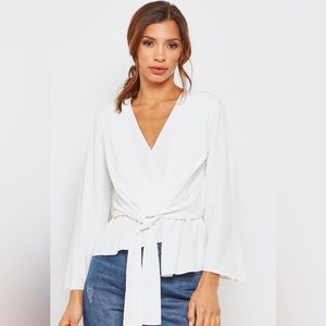 Topshop White Blouse Size US 4